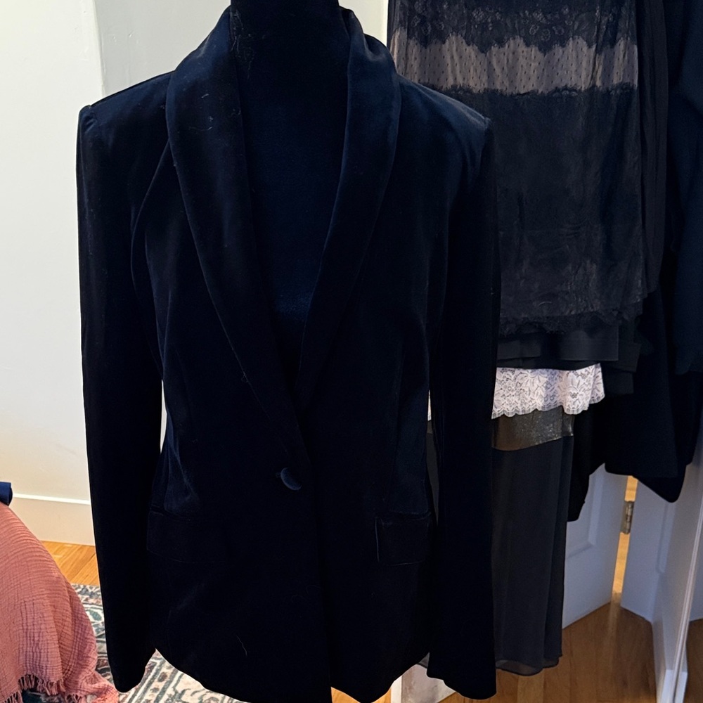 INC Classic Black Velvet Blazer